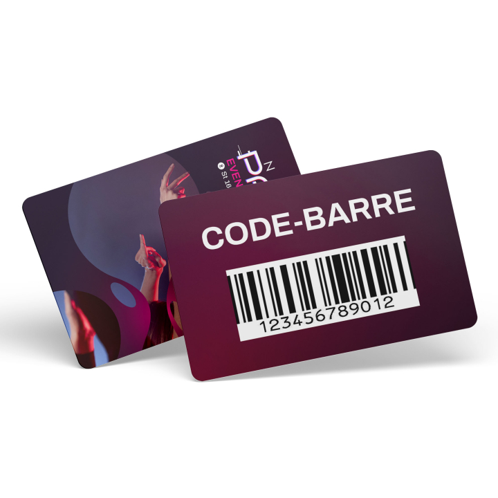 Cartes PVC 86x54mm personnalisées avec code-barre