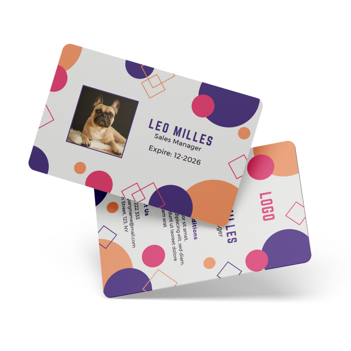 Cartes PVC 86x54mm personnalisées avec photo